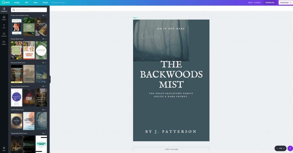 how to design a book cover in canva