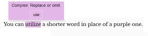 Hemingway Editor - Purple Word Replacement