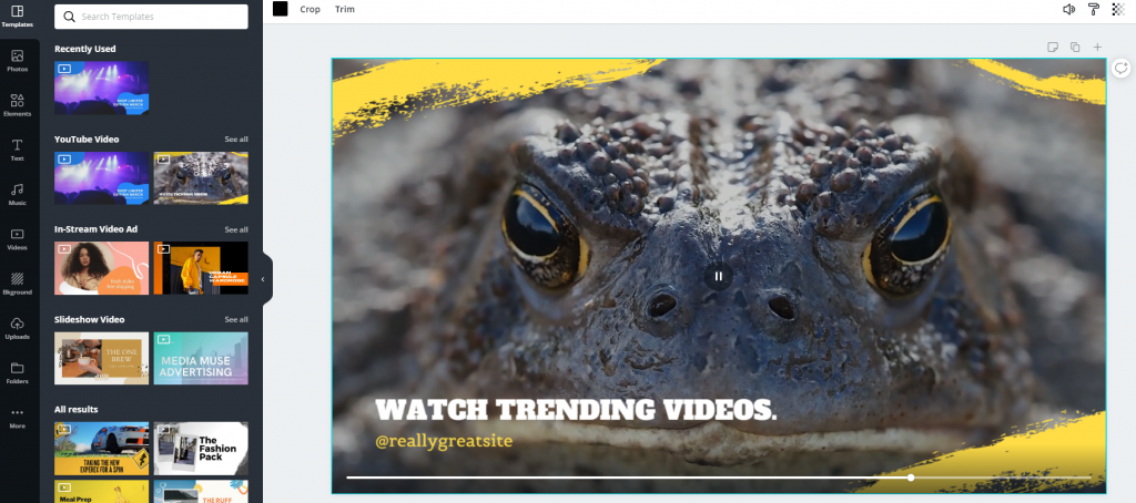 Canva video editor