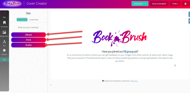 cover creation in Book Brush