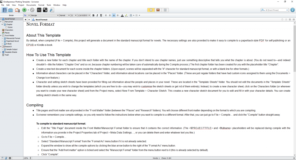 scrivener plotting