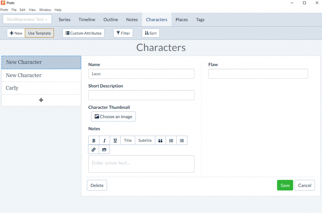 creating characters