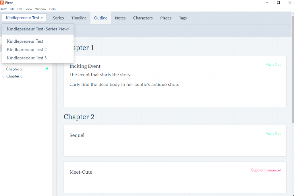 plottr navigation