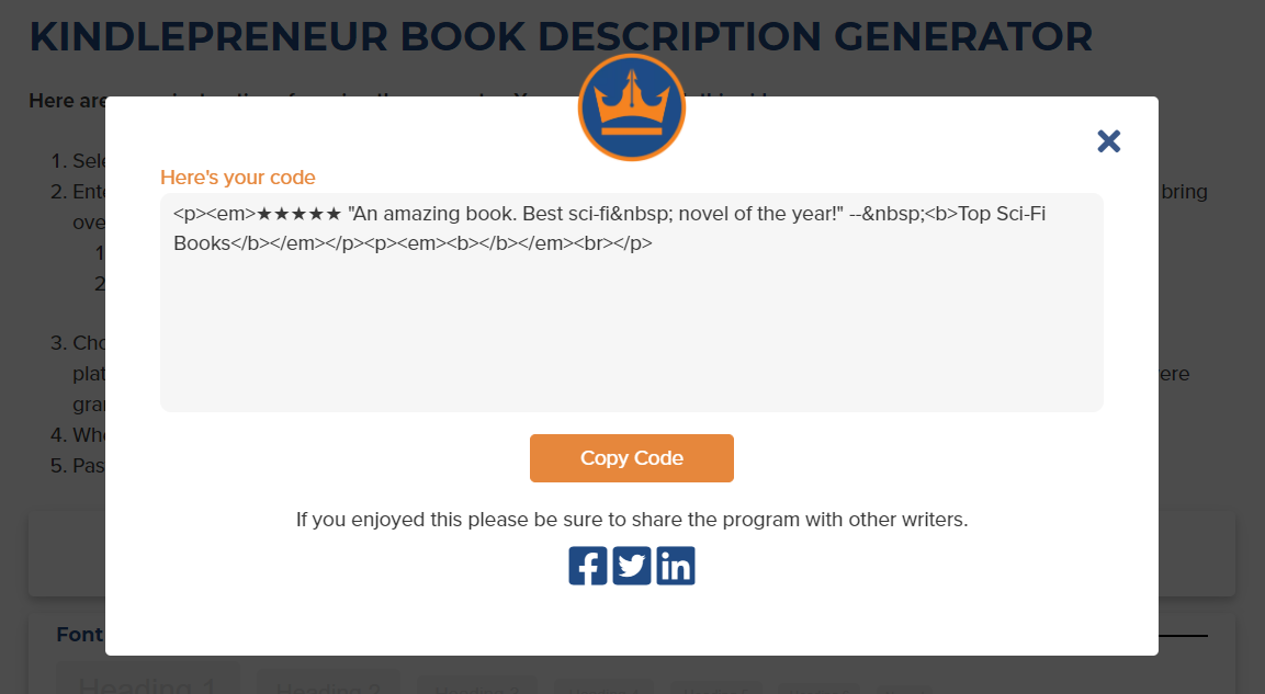 Generate My Code - Amazon Book Generator
