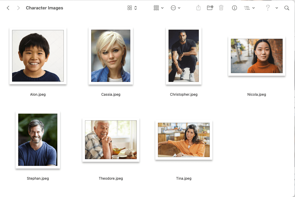 character images folder screenshot