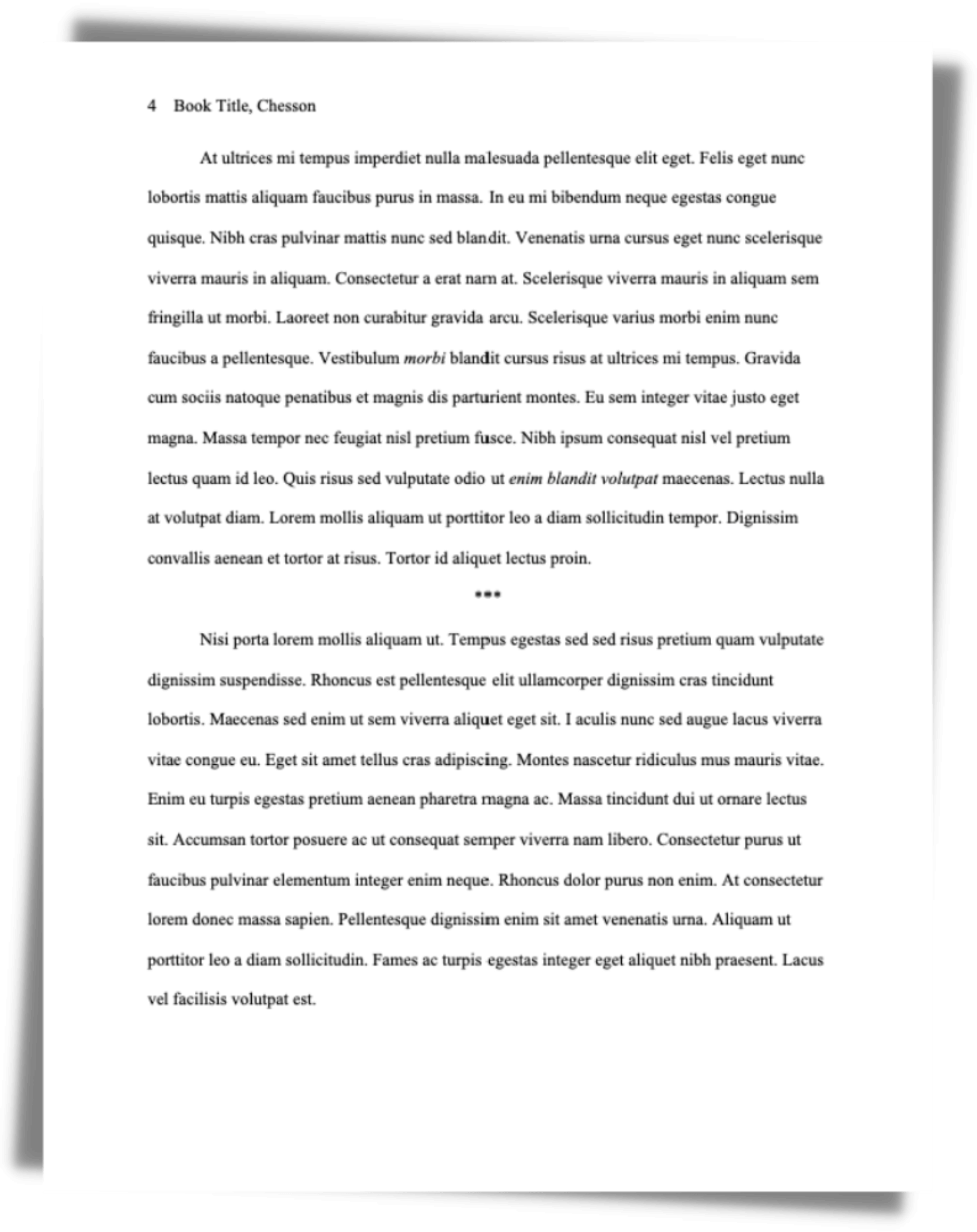 Manuscript Format Example