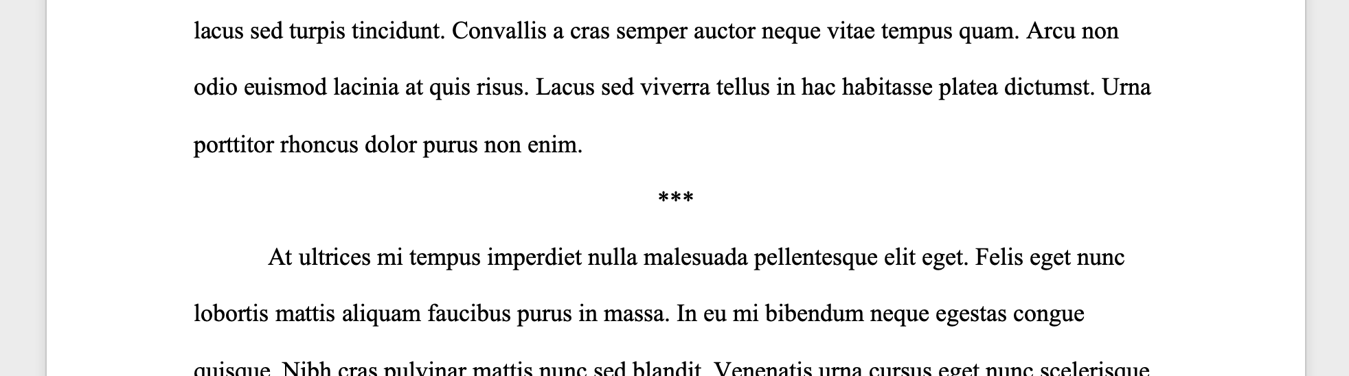 Manuscript Scene Break Microsoft Word