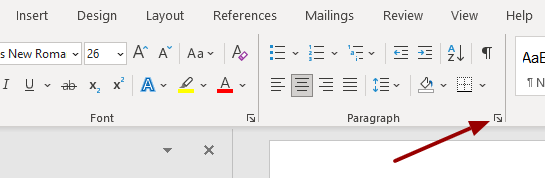 Paragraph in Microsoft Word
