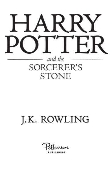 harry potter title page example