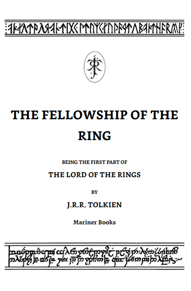 lord of the rings title page example