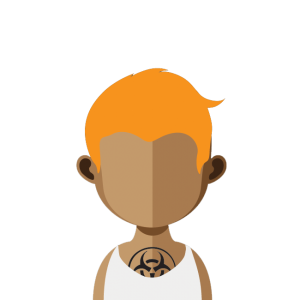 character brown skin orange hair