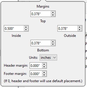 Scrivener margins