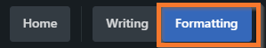 how to switch from writing to formatting in Atticus