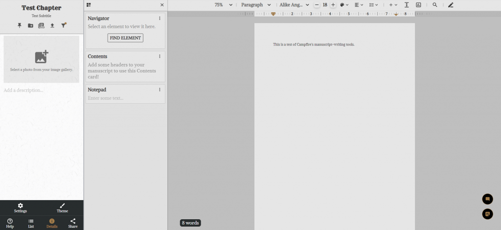 creating a manuscript in campfire