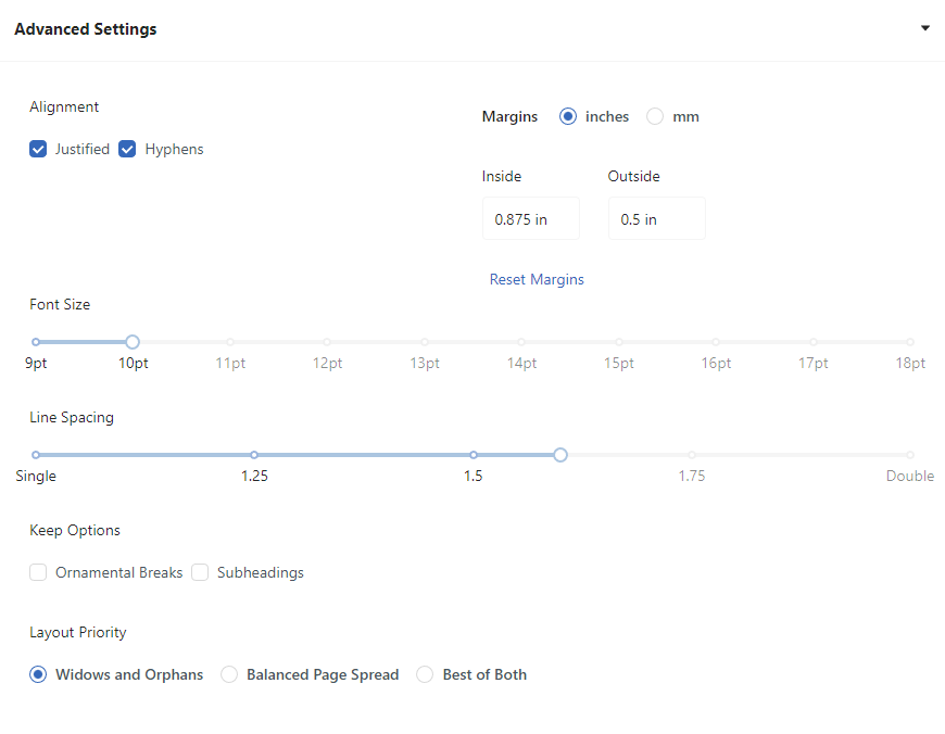 Advanced Settings in Atticus
