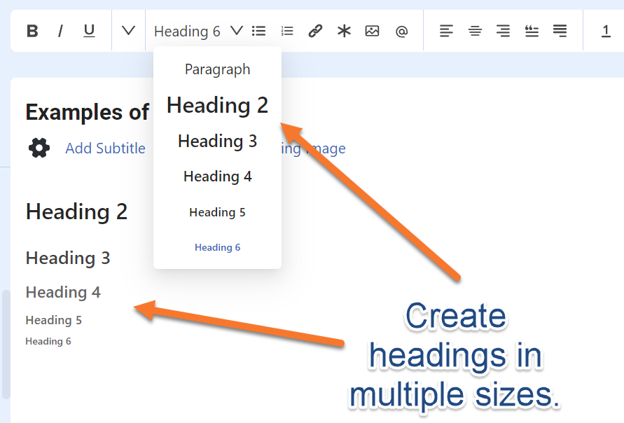 Headings Sizes in Atticus
