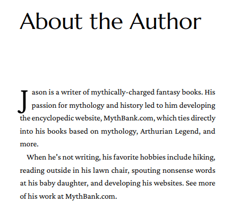 boring version of an About the Author page