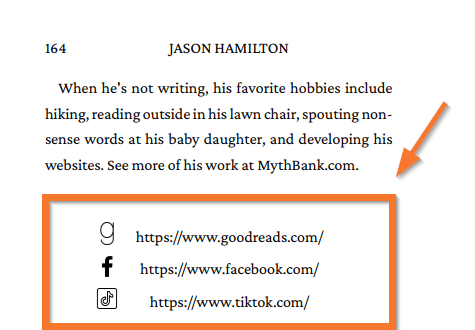 social links in print
