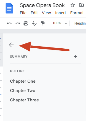 Collapse Outline Google Docs