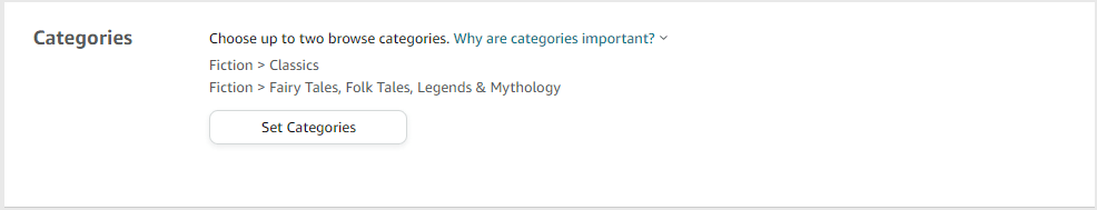 categories field in amazon kdp