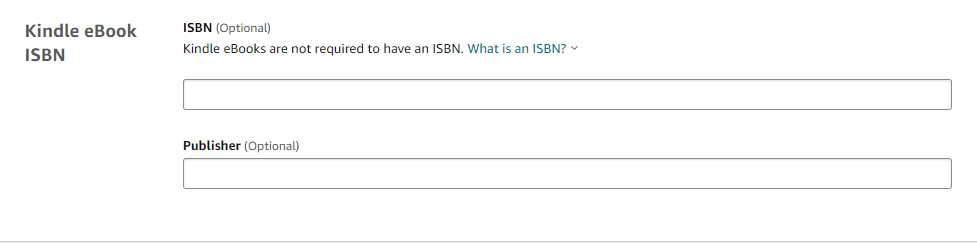 isbns field in amazon kdp