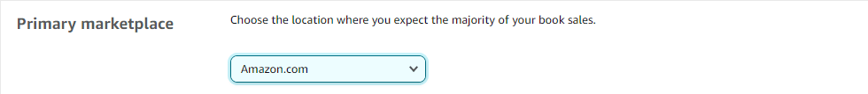 marketplace selection in amazon kdp