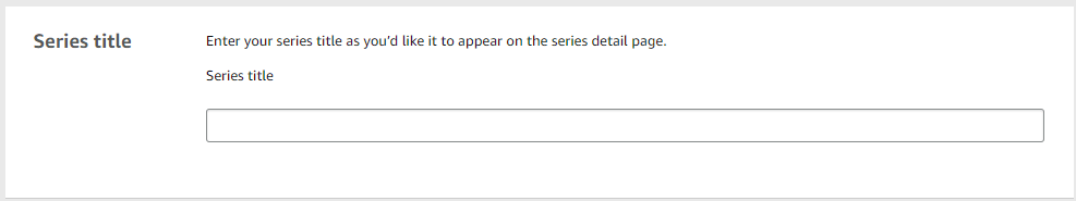 series title in amazon kdp