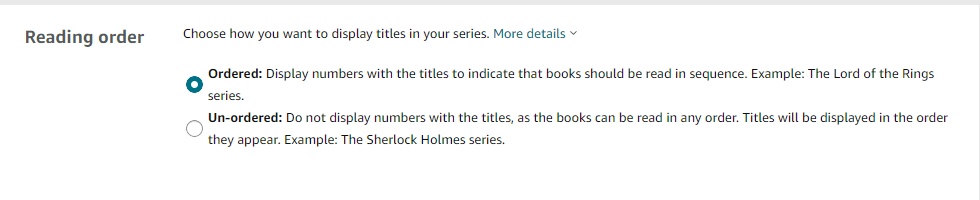 series reading order in amazon kdp