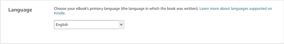 language in amazon kdp