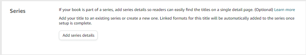 series in amazon kdp