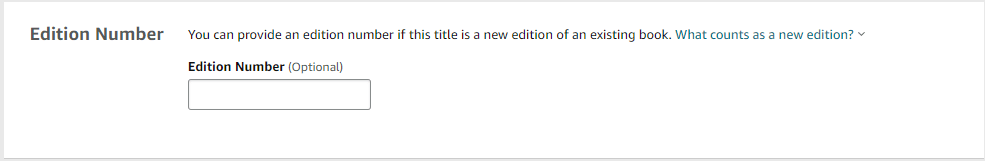 edition field in amazon kdp