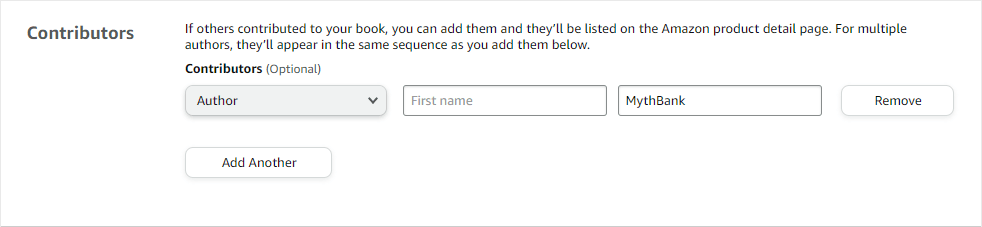 contribution field in amazon kdp