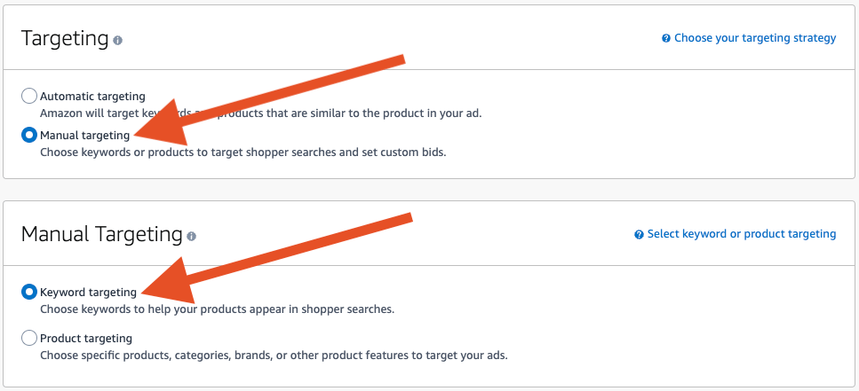 Targeting - Manual and Keyword