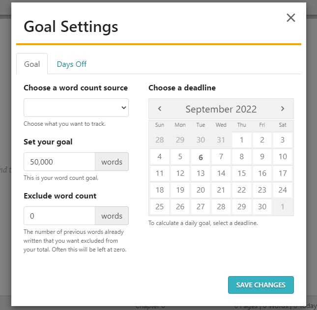 Dabble Goal Setting