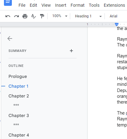 Navigation View Google Docs