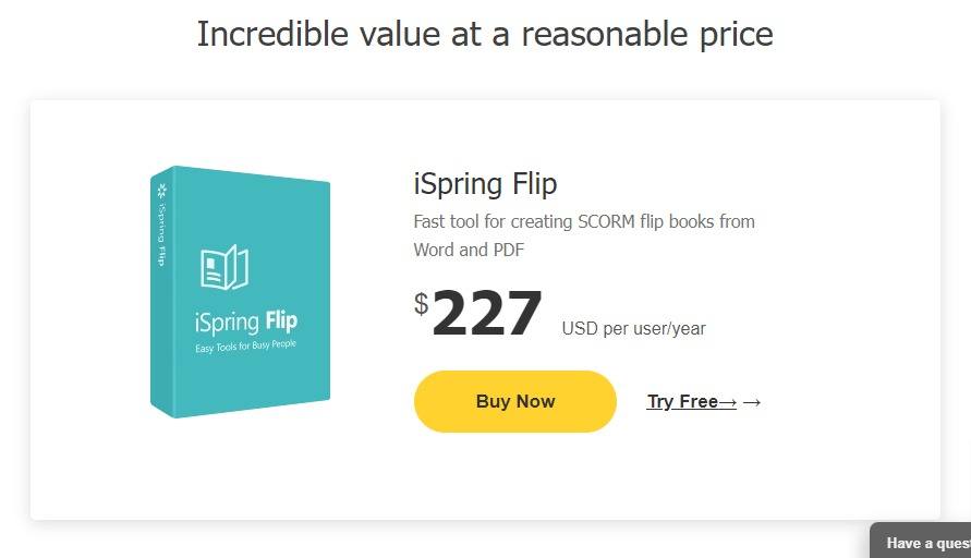 iSpringflip pricing