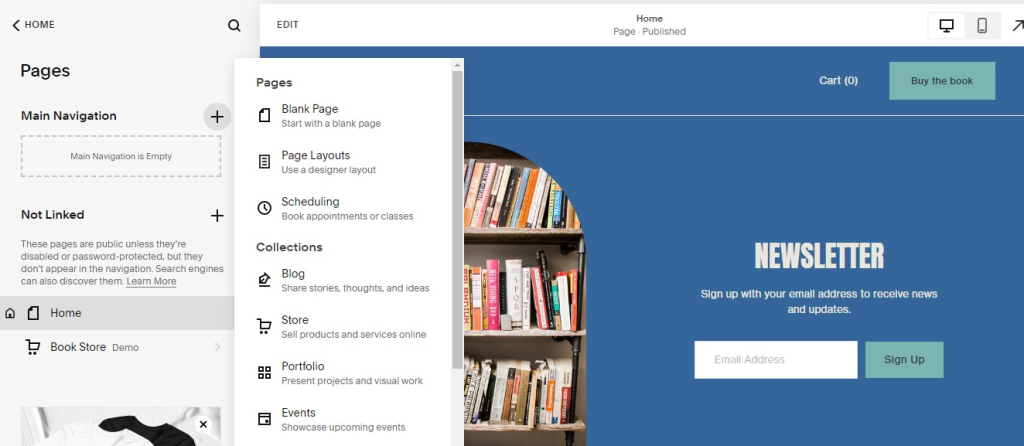 Adding other blogs in the navigation in Squarespace