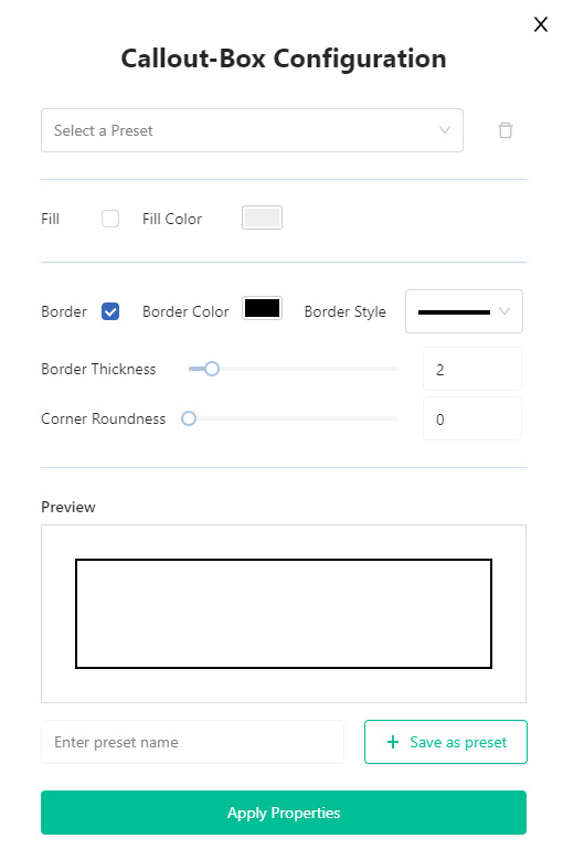 Callout Boxes configuration