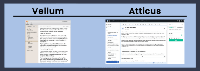 Atticus and vellum word processor in comparison