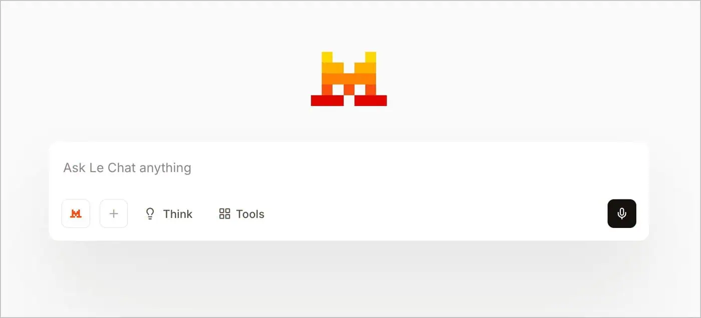 Mistral Le Chat interfacing asking the user for a prompt