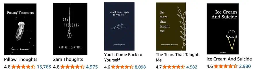 Copycat book covers for poetry books